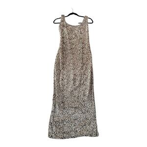 Ignite Evenings Size 6 Sequin Gown & Cape MOB Dress Champagne Formal Wedding